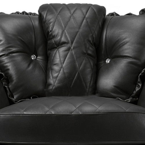 Tufted sofa with shop crystal buttons