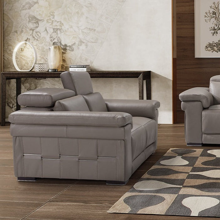 Elettra Italian Leather Power Recliner With Adjustable Headrests Sofa & Chair Collection - The Furniture Mega Store 