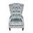 Penthouse Steel Fabric Throne Winged Accent Chair - Choice Of Legs - The Furniture Mega Store 