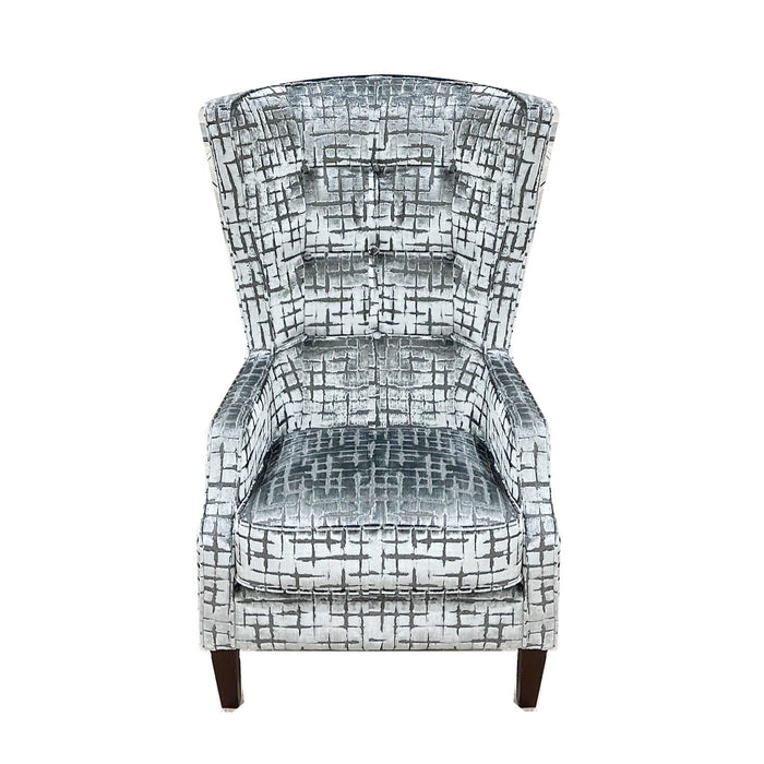 Penthouse Steel Fabric Throne Winged Accent Chair - Choice Of Legs - The Furniture Mega Store 