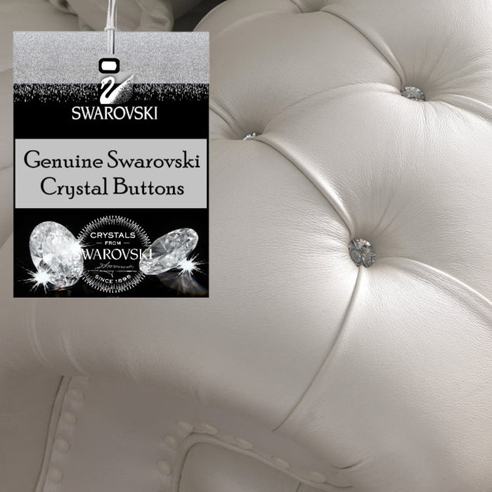 Pendragon Italian Leather 3 Seater Sofa & x2 Armchairs Set - Choice Of Feet & Leather Or Swarovski Buttoned Arms. - The Furniture Mega Store 