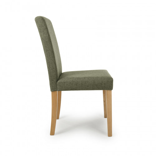 Finsbury Sage Green Linen Dining Chairs - Sold In Pairs - The Furniture Mega Store 
