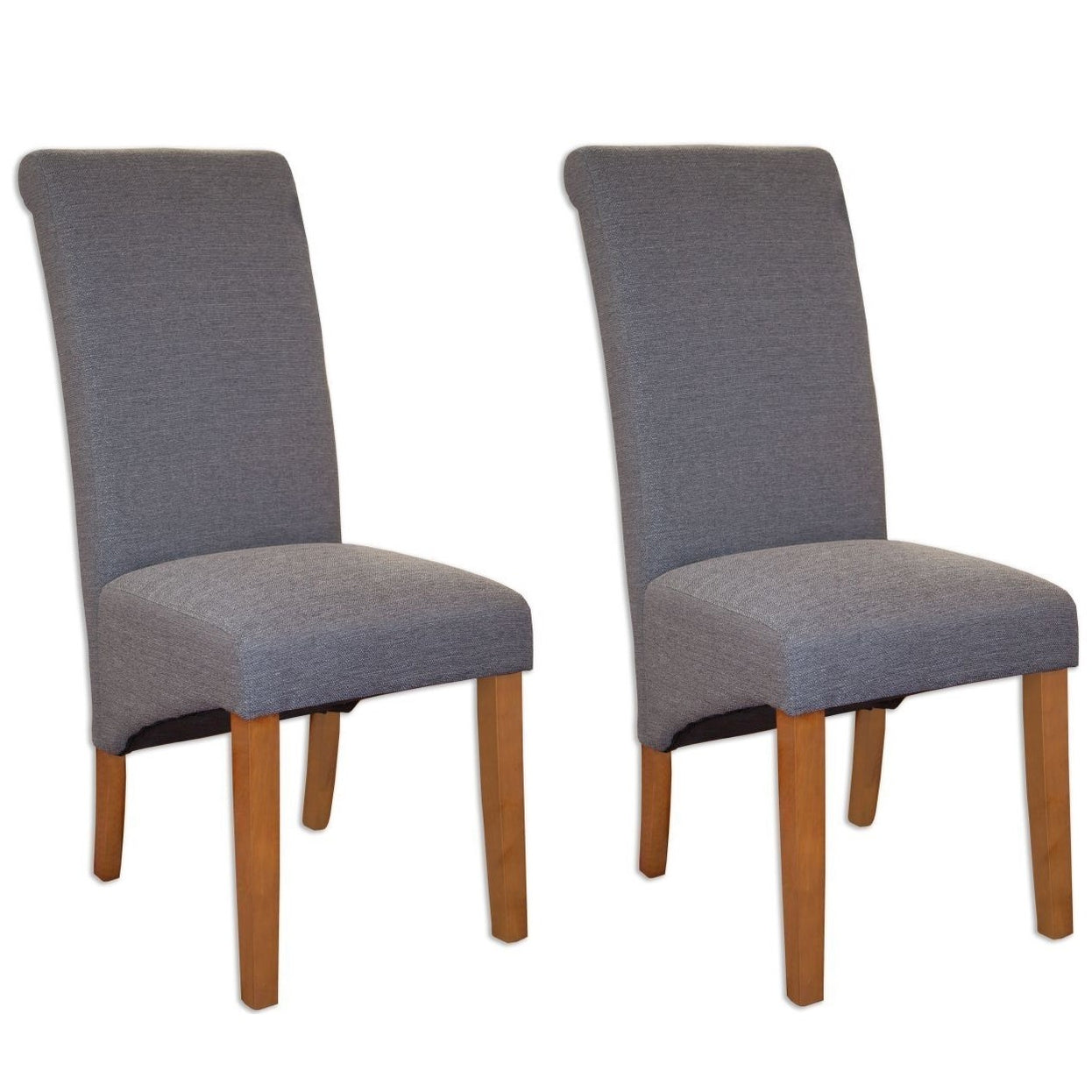 Perth Grey Fabric Dining Chair (Sold in Pairs) The Furniture Mega Store