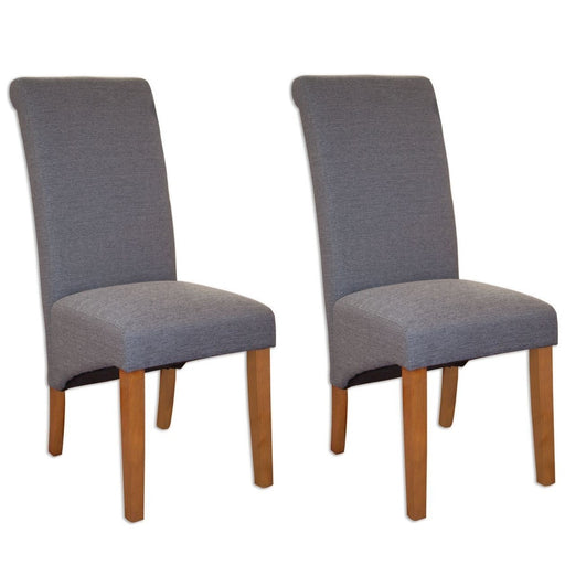 Perth Grey Fabric Dining Chair (Sold in Pairs) - The Furniture Mega Store 