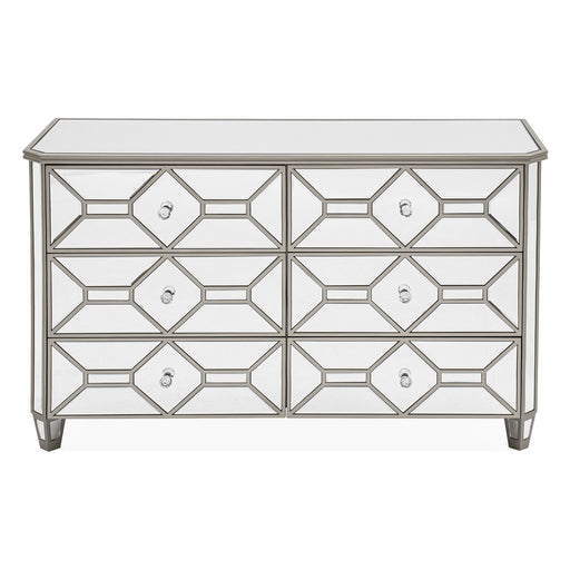 Geometric Mirrored 6 Drawer Dressing Chest - Out Of Stock ETA 9/11/2023 - The Furniture Mega Store
