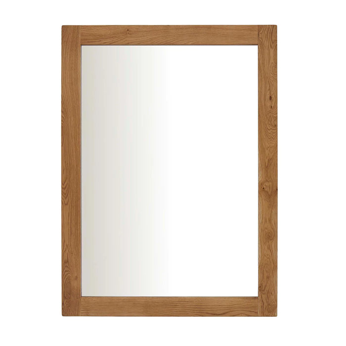 Sailsbury Solid Oak Rectangular Wall Mirror - The Furniture Mega Store 