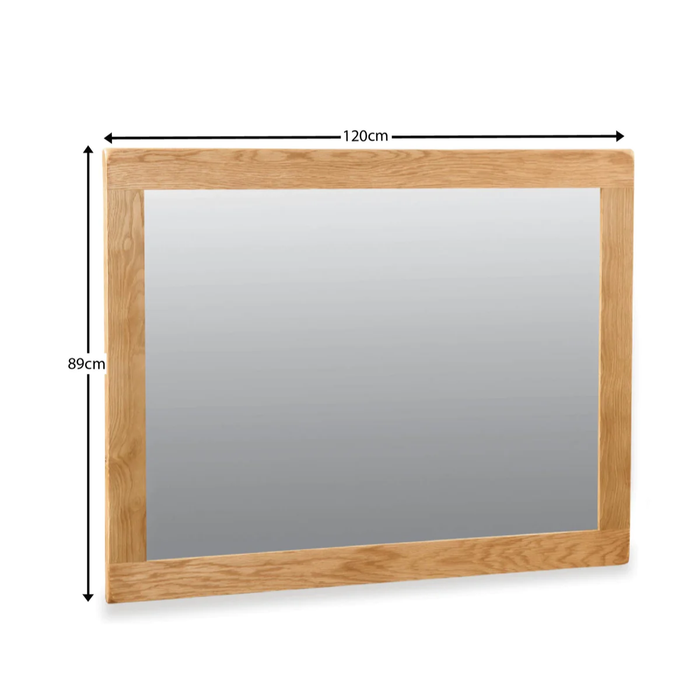 Sailsbury Solid Oak Rectangular Wall Mirror - The Furniture Mega Store 