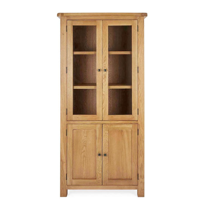 Sailsbury Solid Oak Display Cabinet - The Furniture Mega Store 