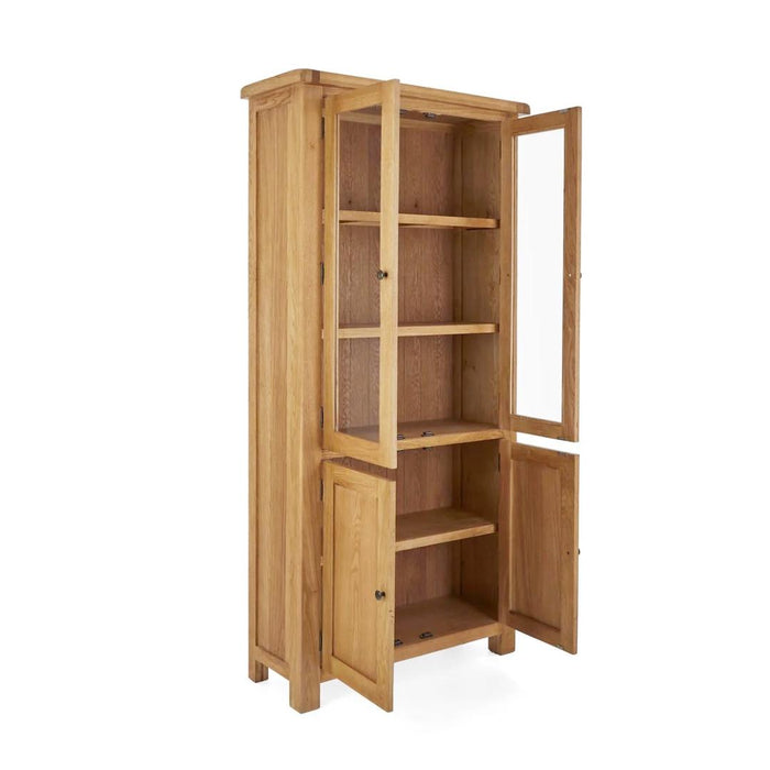 Sailsbury Solid Oak Display Cabinet - The Furniture Mega Store 