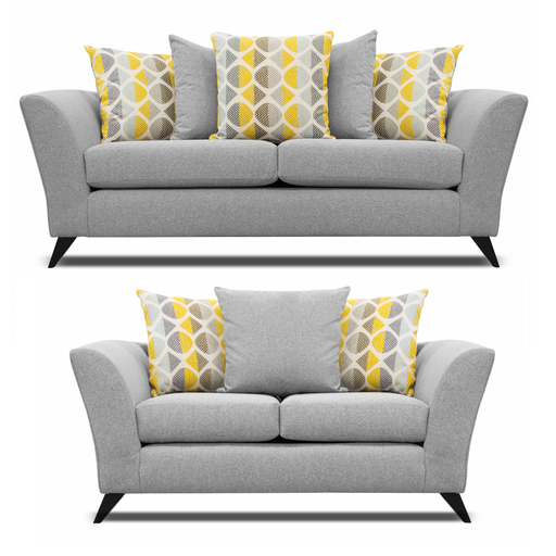Grey and deals yellow sofa sets