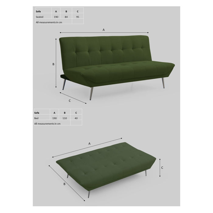 Astrid Fabric Sofa Bed - Choice Of Colours - The Furniture Mega Store 