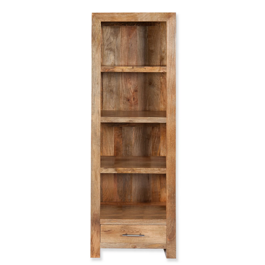 Cuban Mango Wood 1 Drawer Bookcase - The Furniture Mega Store 