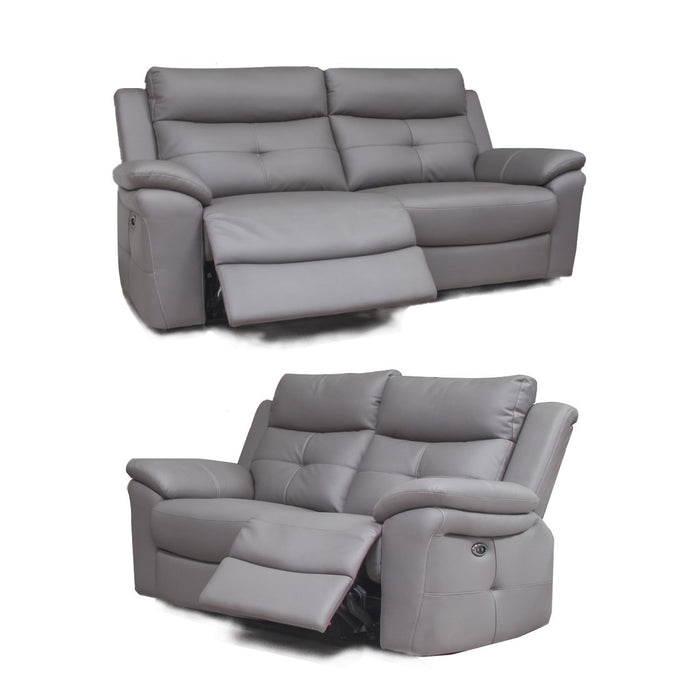 Hawk Dual Power Recliner 3 Seater & 2 Seater Sofa Set - With Integrated Usb Charging Ports - The Furniture Mega Store 
