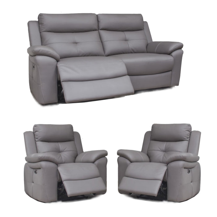 Hawk Dual Power Recliner 3 Seater Sofa & 2 Armchairs - With Integrated Usb Charging Ports - The Furniture Mega Store 