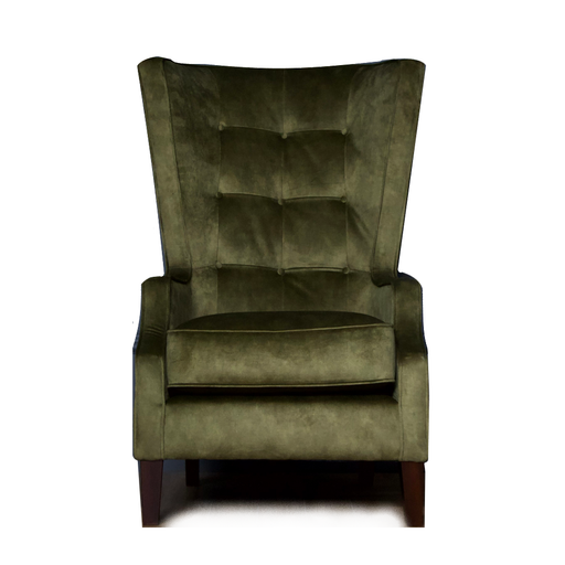 Throne Winged Accent Chair - Sublime Olive - Choice Of Legs - The Furniture Mega Store