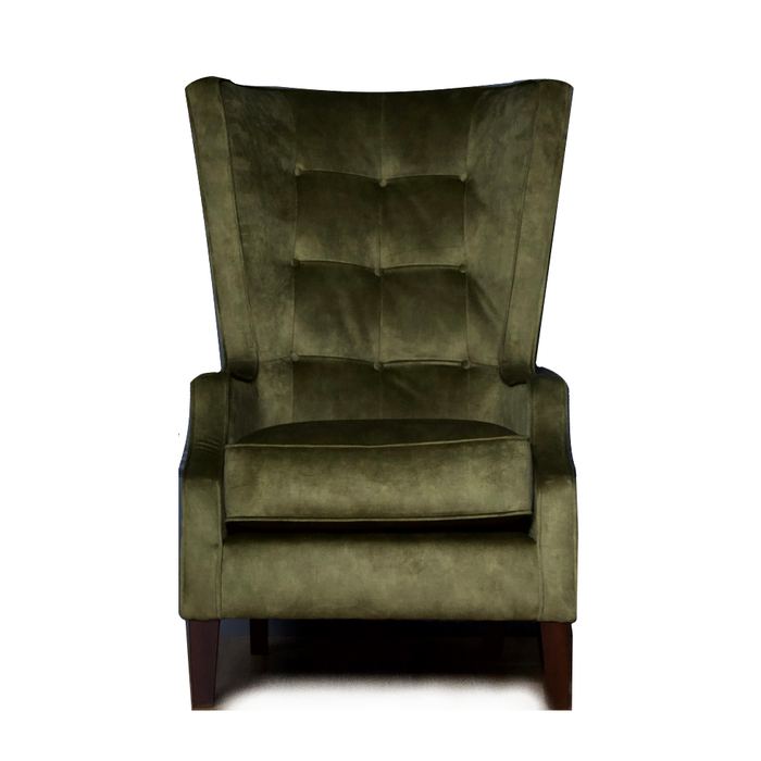 Throne Winged Accent Chair - Sublime Olive - Choice Of Legs - The Furniture Mega Store 