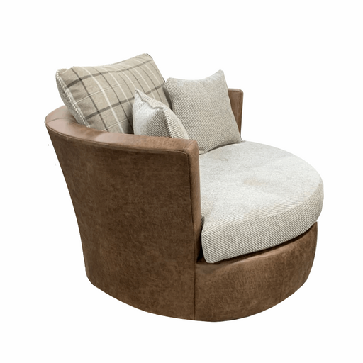 Darwin Cuddler Swivel Chair - Choice Of Fabrics - The Furniture Mega Store