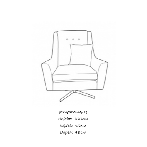 Feathers Jewel Fabric Swivel Chair - The Furniture Mega Store 