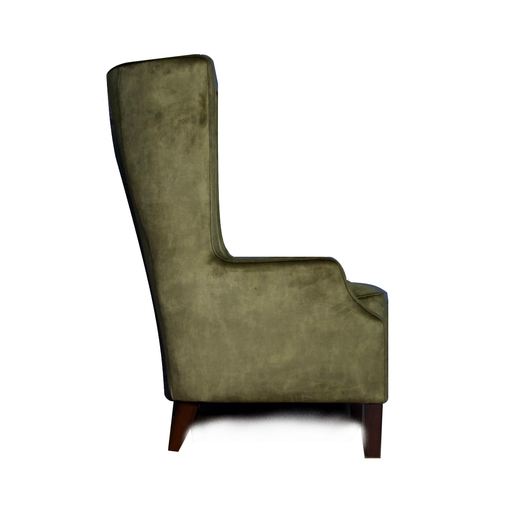 Throne Winged Accent Chair - Sublime Olive - Choice Of Legs - The Furniture Mega Store