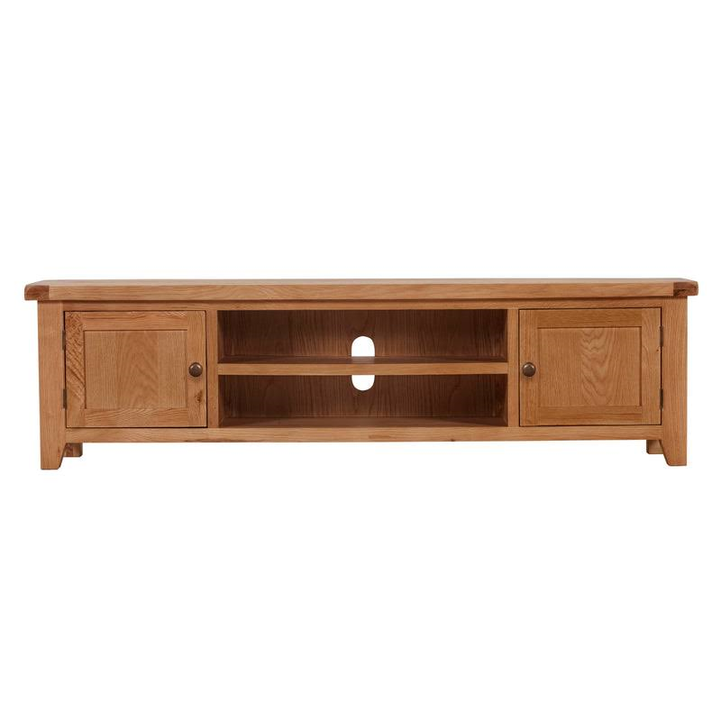 Large oak tv online stand