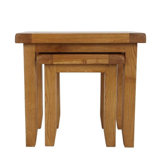 Torino Country Solid Oak Nest Of 2 Tables - The Furniture Mega Store 