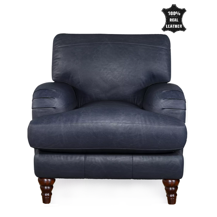 Beatrix Leather Armchair & Love Chair Collection - Choice Of Feet & Leathers - The Furniture Mega Store 