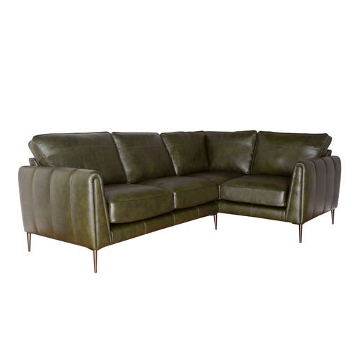 Harlow Leather Corner Sofa Collection - Choice Of Leathers & Feet - The Furniture Mega Store 