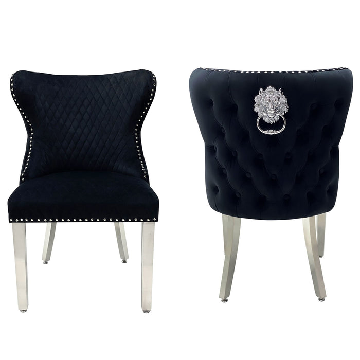 Tufted black dining deals chair