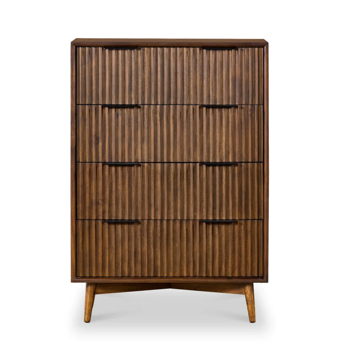 Strand Walnut Chest Of 4 Drawers - The Furniture Mega Store 