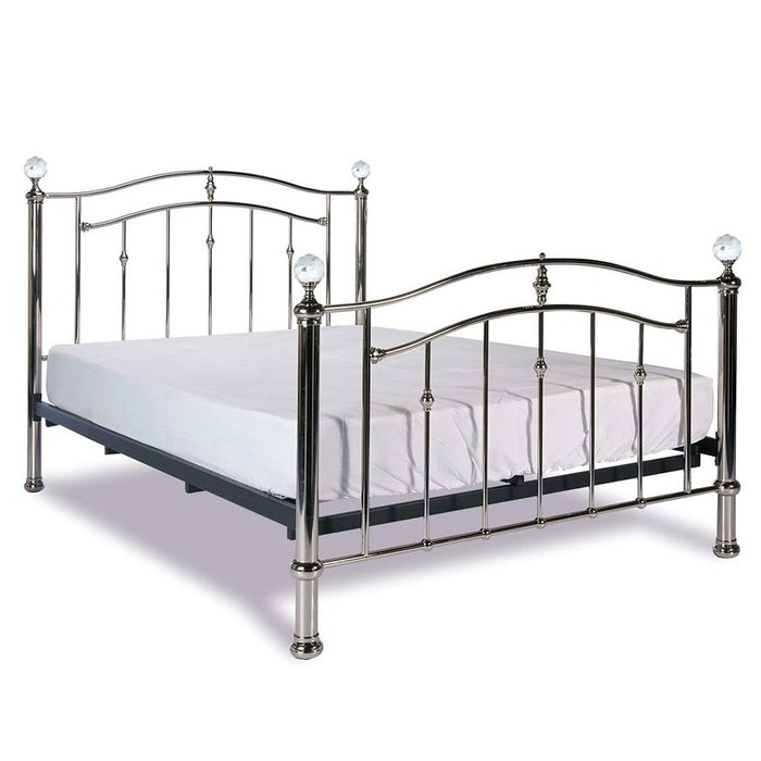 Callisto 4'6 Double Bed - Chrome - The Furniture Mega Store 