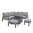 Bettina Corner Sofa + 2 Benches & Dining Table Set - Grey - The Furniture Mega Store 