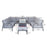 Bettina U Shaped Garden Sofa & Gas Fire Pit Dining Set - Grey - The Furniture Mega Store 