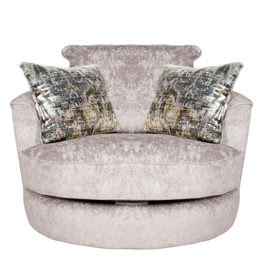 Coco Plain Truffle & Angelo Gold Scatters Swivel Chair - The Furniture Mega Store