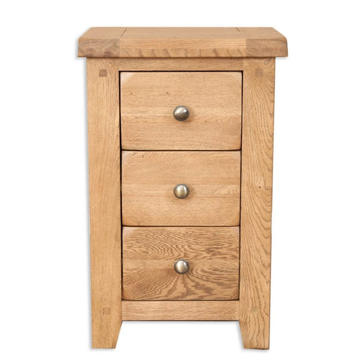 Wiltshire Country Oak 3 Drawer Bedside Table - The Furniture Mega Store