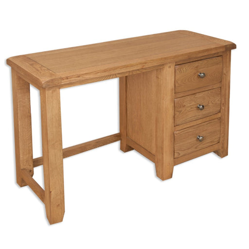 Wiltshire Country Oak 3 Drawer Dressing Table - The Furniture Mega Store 