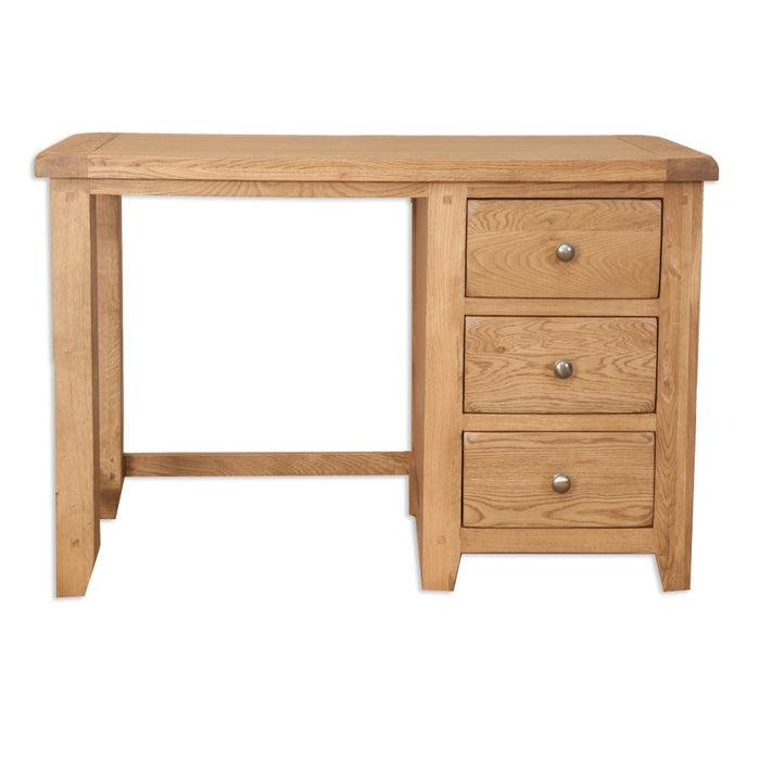 Wiltshire Country Oak 3 Drawer Dressing Table - The Furniture Mega Store 