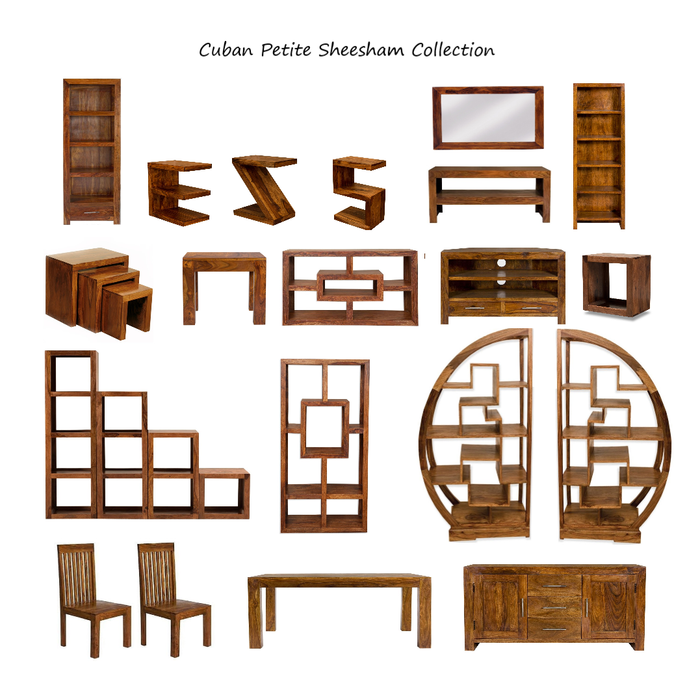 Cuban Petite Sheesham Yoga Open Display Shelving Unit - The Furniture Mega Store 