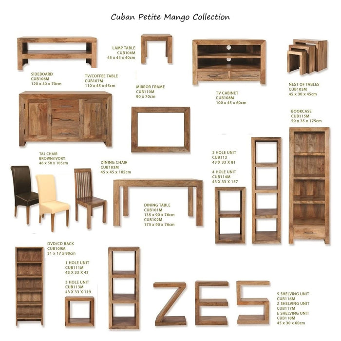 Cuban Petite Mango Wood 3 Drawer Coffee Table - The Furniture Mega Store 