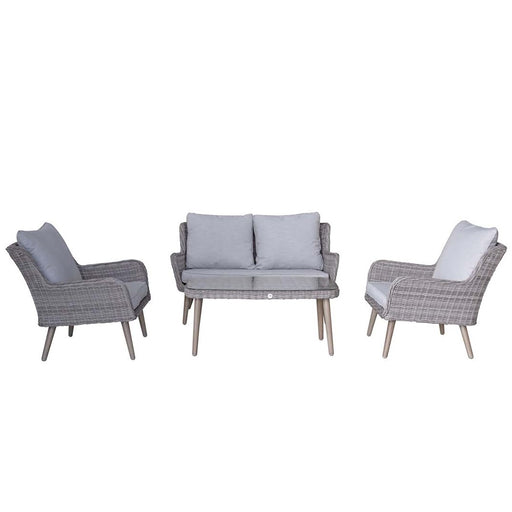 Danielle Four-Seater Garden Sofa & Coffee Table Set - Light Grey - The Furniture Mega Store 