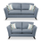 Keswick 3 Seater & 2 Seater Sofa Set - Choice Of Pillow Or Standard Back - The Furniture Mega Store 