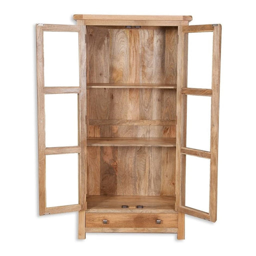 Bombay Mango Wood Glazed Display Cabinet - The Furniture Mega Store 