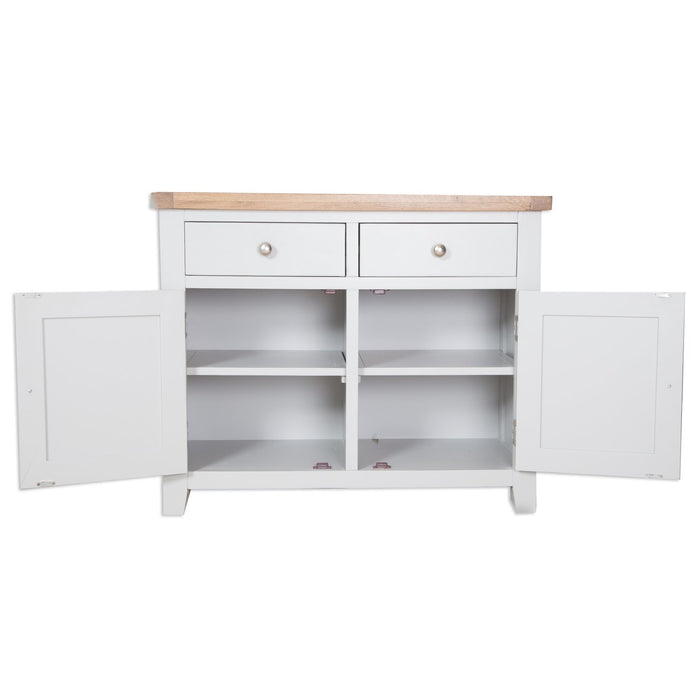 St.Ives French Grey & Oak 2 Door 2 Drawer Medium Sideboard - The Furniture Mega Store 