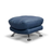 Luxe Fabric & Chrome Swivel Chair & Matching Footstool Set - Denim - The Furniture Mega Store 