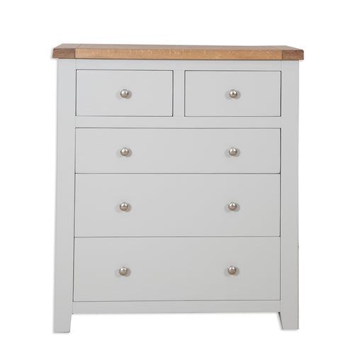 St.Ives French Grey & Oak 2 Over 3 Chest Of Drawers - The Furniture Mega Store
