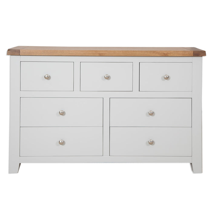 St.Ives French Grey Oak 7 Drawer Wide Chest