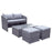 Gemma Compact Wicker Sofa & Coffee Table Set in Grey - The Furniture Mega Store 