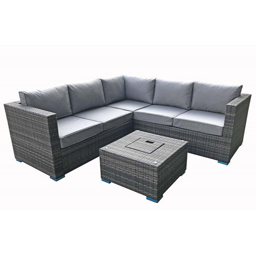Georgia Compact Corner Sofa & Ice Bucket Table Set - Grey - The Furniture Mega Store 