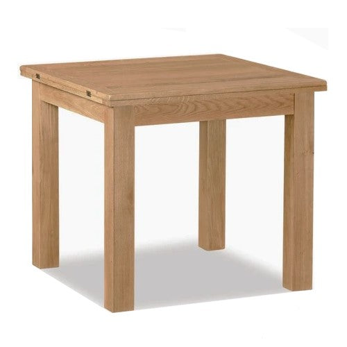 Addison Lite Natural Oak Dining Table, 85cm-170cm Square Flip Top Extending - The Furniture Mega Store 