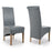 Krista Roll Back Grey Leather Dining Chairs - Set Of 2 - The Furniture Mega Store 