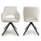 White Boucle Swivel Base Dining Chairs - Sold In Pairs - The Furniture Mega Store 